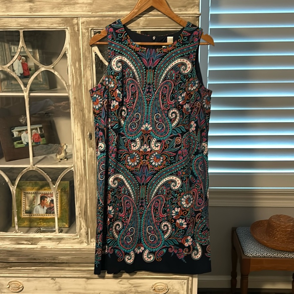 London Times Sleeveless Dress, Size 14